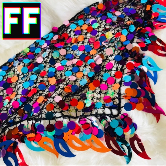 Rainbow Sequin Hip Scarf π - Picture 8 of 8